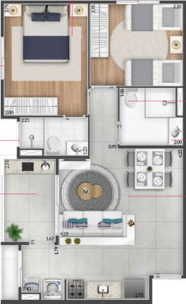 Imagem Apartamento com 2 Quartos à Venda, 60 m² em Baeta Neves - São Bernardo Do Campo