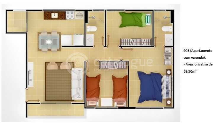 Imagem Apartamento com 3 Quartos à Venda, 67 m² em Parque Das Nações - Parnamirim Imagem Apartamento com 3 Quartos à Venda, 67 m² em Parque Das Nações - Parnamirim