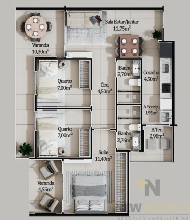 Imagem Apartamento com 3 Quartos à Venda, 83 m² em Praia De Itaparica - Vila Velha Imagem Apartamento com 3 Quartos à Venda, 83 m² em Praia De Itaparica - Vila Velha