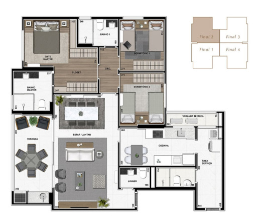 Imagem Apartamento com 3 Quartos à Venda, 128 m² em Cidade Industrial - Curitiba Imagem Apartamento com 3 Quartos à Venda, 128 m² em Cidade Industrial - Curitiba