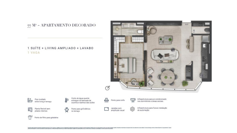 Imagem Apartamento com 1 Quarto à Venda, 77 m² Imagem Apartamento com 1 Quarto à Venda, 77 m²
