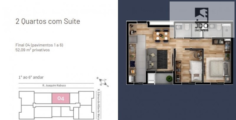 Imagem Apartamento com 2 Quartos à Venda, 52 m² em Tingui - Curitiba