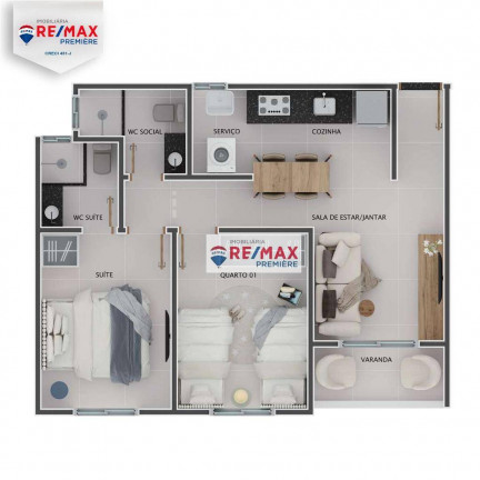 Imagem Apartamento com 2 Quartos à Venda, 53 m² em Bancários - João Pessoa Imagem Apartamento com 2 Quartos à Venda, 53 m² em Bancários - João Pessoa