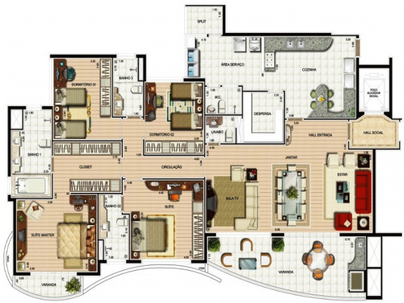 Imagem Apartamento com 3 Quartos à Venda, 347 m² em Jardim América - Dourados