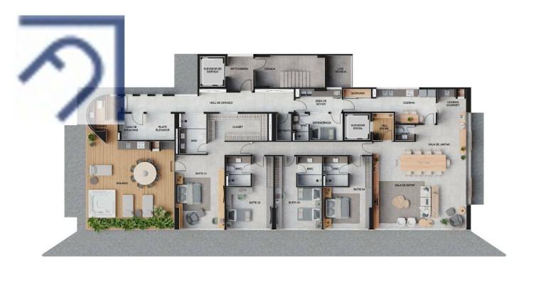 Imagem Apartamento com 4 Quartos à Venda, 184 m² em Tirol - Natal