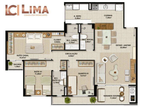 Imagem Apartamento com 3 Quartos à Venda, 89 m² em Parque Iracema - Fortaleza
