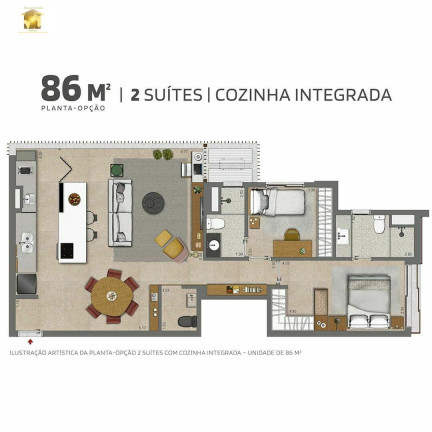 Imagem Apartamento com 2 Quartos à Venda, 69 m² em Brooklin - São Paulo Imagem Apartamento com 2 Quartos à Venda, 69 m² em Brooklin - São Paulo