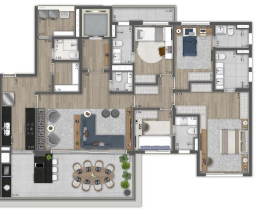 Imagem Apartamento com 4 Quartos à Venda, 194 m² em Brooklin Paulista - São Paulo