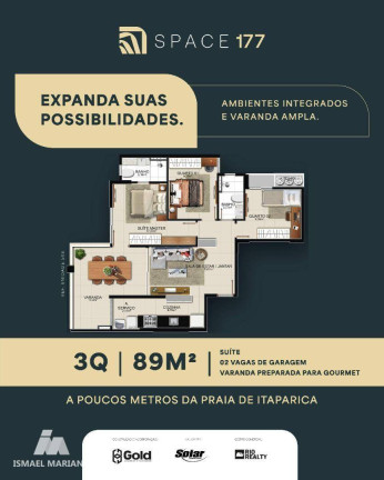 Imagem Apartamento com 3 Quartos à Venda, 89 m² em Praia De Itaparica - Vila Velha