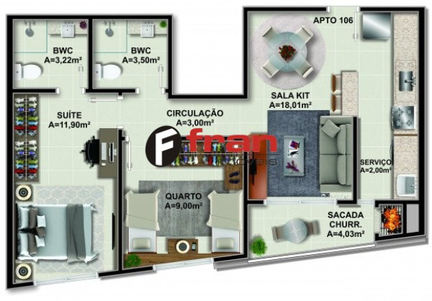 Imagem Apartamento com 2 Quartos à Venda, 57 m² em Itacorubi - Florianópolis Imagem Apartamento com 2 Quartos à Venda, 57 m² em Itacorubi - Florianópolis