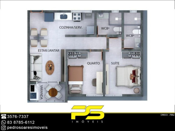 Imagem Apartamento com 2 Quartos à Venda, 53 m² em Camalaú - Cabedelo Imagem Apartamento com 2 Quartos à Venda, 53 m² em Camalaú - Cabedelo