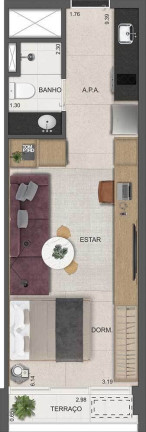 Imagem Studio com 1 Quarto à Venda, 35 m² em Pinheiros - São Paulo Imagem Studio com 1 Quarto à Venda, 35 m² em Pinheiros - São Paulo