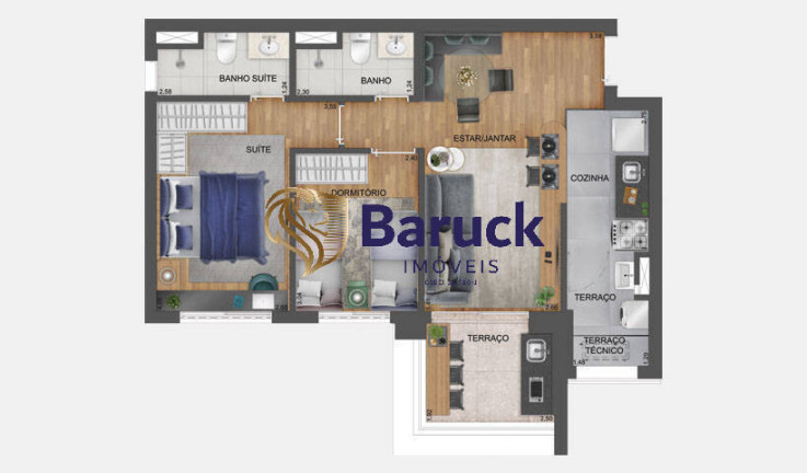 Imagem Apartamento com 2 Quartos à Venda, 64 m² em Santo Amaro - São Paulo