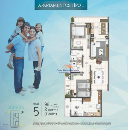 Imagem Apartamento com 2 Quartos à Venda, 98 m² em Canto Do Forte - Praia Grande