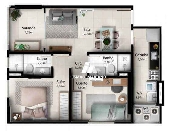 Imagem Apartamento com 2 Quartos à Venda, 55 m² em Praia De Itaparica - Vila Velha