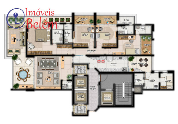 Imagem Apartamento com 4 Quartos à Venda, 200 m² em Nazare - Belém Imagem Apartamento com 4 Quartos à Venda, 200 m² em Nazare - Belém