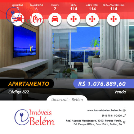 Imagem Apartamento com 3 Quartos à Venda, 114 m² em Umarizal - Belém Imagem Apartamento com 3 Quartos à Venda, 114 m² em Umarizal - Belém