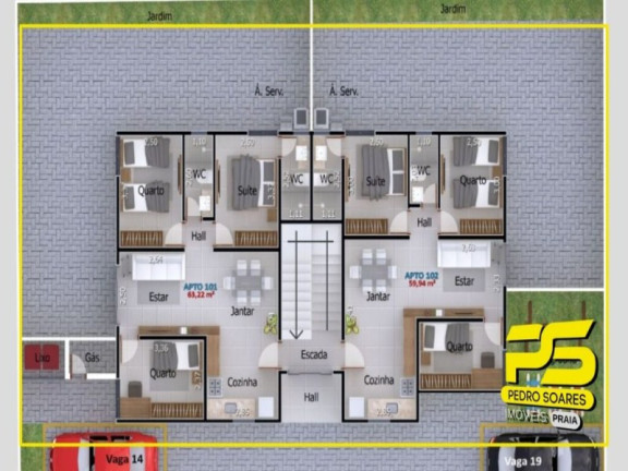 Imagem Apartamento com 3 Quartos à Venda, 63 m² em Bessa - João Pessoa Imagem Apartamento com 3 Quartos à Venda, 63 m² em Bessa - João Pessoa