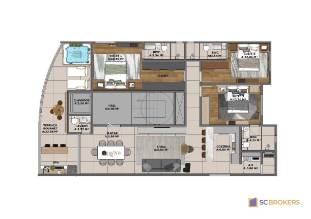 Imagem Apartamento com 3 Quartos à Venda, 142 m² em São Judas - Itajaí Imagem Apartamento com 3 Quartos à Venda, 142 m² em São Judas - Itajaí