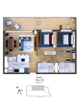 Imagem Apartamento com 1 Quarto à Venda, 76 m² em Moura - Gramado Imagem Apartamento com 1 Quarto à Venda, 76 m² em Moura - Gramado