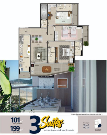Imagem Apartamento com 3 Quartos à Venda, 101 m² em Guilhermina - Praia Grande Imagem Apartamento com 3 Quartos à Venda, 101 m² em Guilhermina - Praia Grande