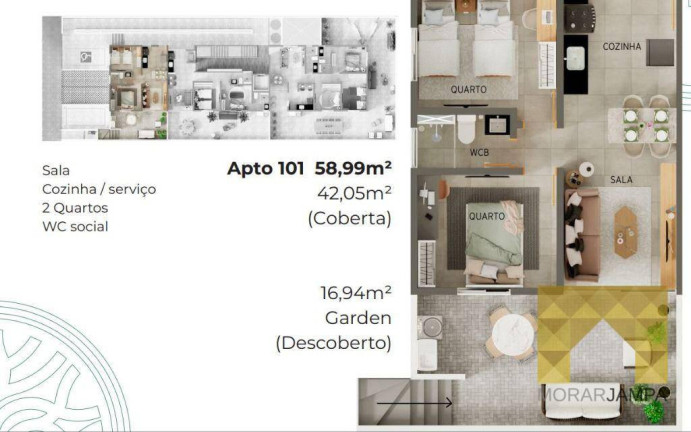 Imagem Apartamento com 2 Quartos à Venda, 42 m² em Bancários - João Pessoa Imagem Apartamento com 2 Quartos à Venda, 42 m² em Bancários - João Pessoa