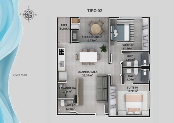 Imagem Apartamento com 3 Quartos à Venda, 110 m² em Centro - Piçarras Imagem Apartamento com 3 Quartos à Venda, 110 m² em Centro - Piçarras