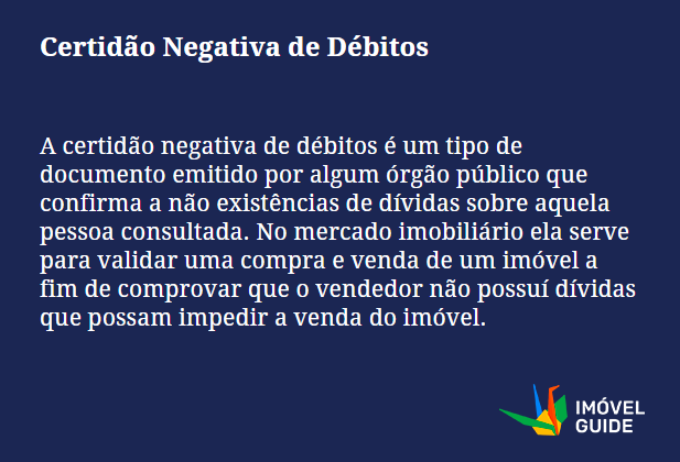 Certidão Negativa de Débitos